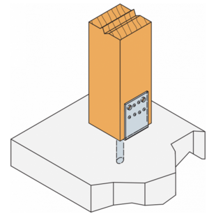PIED DE POTEAU EN U A SCELLER PPD